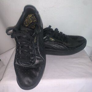 Size 12 PUMA GV Special Black Lace Up Leather Tennis Sneaker 366613-02 Used
